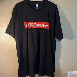 American Apparel Black and Red Short Sleeve Tee